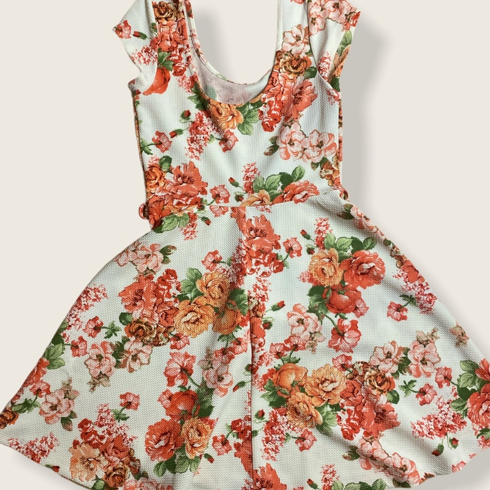 Beautiful flower white dress